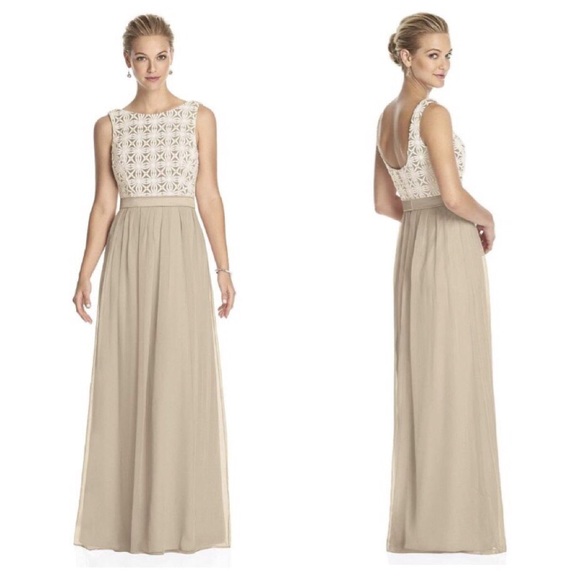 Lela Rose Dresses & Skirts - •Lela Rose• Gray Embroidered Bridesmaid Dress Gown